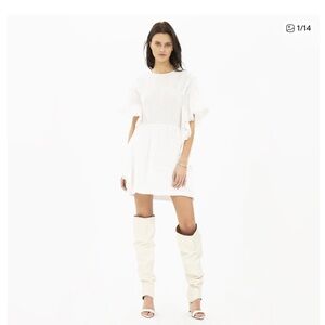 IRO SERENITY White Cotton Eyelet Lace Mini dress size 40 FR (US L)